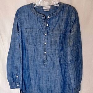 Van Heusen Denim Blue Women's Button Down Shirt